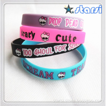 Printed Silicone Wristband with Color Filled for Promotional (STSH)